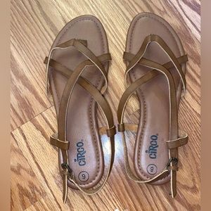 Brown strappy sandals